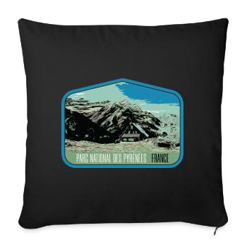 Pyrenees Landscape Escutcheon: Authentic Nature - Sofa pillowcase 17,3'' x 17,3'' (45 x 45 cm) - black - Front