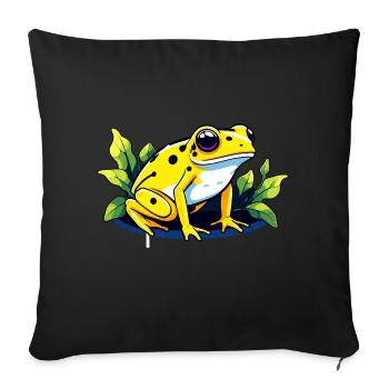 Poison Dart Frog Frog Drawing - Sofa pillowcase 17,3'' x 17,3'' (45 x 45 cm) - black - Front