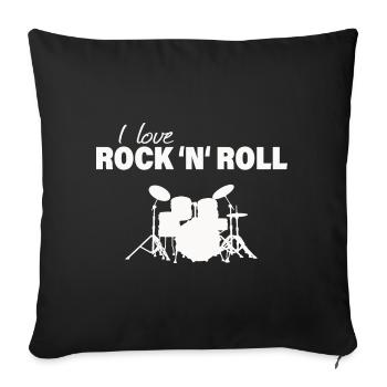 I LOVE ROCK 'N' ROLL - Sofa pillowcase 17,3'' x 17,3'' (45 x 45 cm) - black - Front