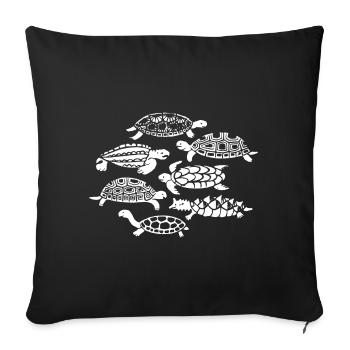 Tortues, Reptiles, Conservation des espèces, Mer, Nature - Housse de coussin décorative 45 x 45 cm - noir - Devant