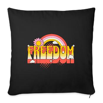 Liberté, Paix, Justice, Tolérance, Amour - Housse de coussin décorative 45 x 45 cm - noir - Devant