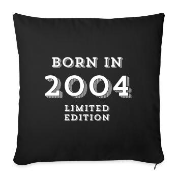 2004, 2004, I'm 20 years old - Sofa pillowcase 17,3'' x 17,3'' (45 x 45 cm) - black - Front