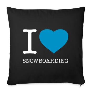 J’ADORE LE SNOWBOARD - Housse de coussin décorative 45 x 45 cm - noir - Devant