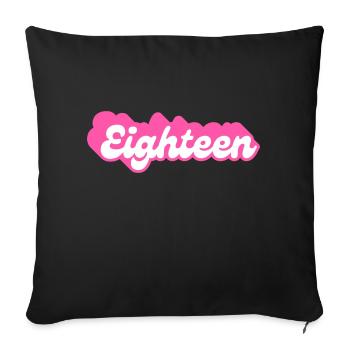 Eighteen birthday - 18th birthday retro pink - Sofa pillowcase 17,3'' x 17,3'' (45 x 45 cm) - black - Front