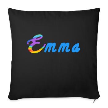 Emma - Sofakissenbezug 45 x 45 cm - Schwarz - Vorne