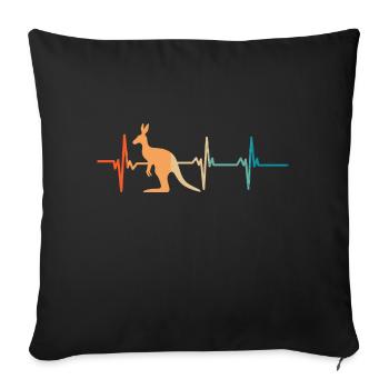 Battement de cœur kangourou - Housse de coussin décorative 45 x 45 cm - noir - Devant