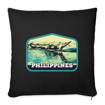 Authentic Fishing in the Philippines - Sofa pillowcase 17,3'' x 17,3'' (45 x 45 cm) - black - Front
