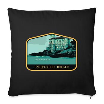 Château de Boccale : Charme toscan côtier - Housse de coussin décorative 45 x 45 cm - noir - Devant