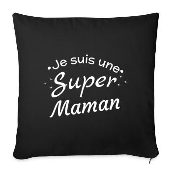 Personalized Super Moms Day - Sofa pillowcase 17,3'' x 17,3'' (45 x 45 cm) - black - Front