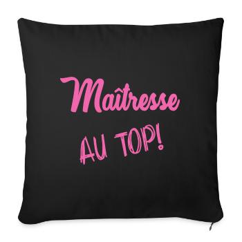 MISTRESS. THANK YOU. THANK YOU MISTRESS - Sofa pillowcase 17,3'' x 17,3'' (45 x 45 cm) - black - Front