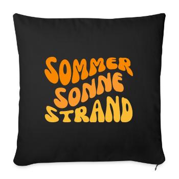 Plage de soleil d’été ondulée - Housse de coussin décorative 45 x 45 cm - noir - Devant