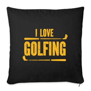 Golf - Golfclub Goldspieler Birdie Elite Luxus - Sofakissenbezug 45 x 45 cm - Schwarz - Vorne