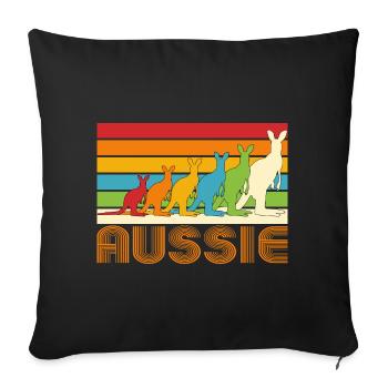 Aussie Kangaroos - Sofa pillowcase 17,3'' x 17,3'' (45 x 45 cm) - black - Front