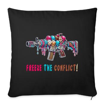 Conflict freeze ice cream - Sofa pillowcase 17,3'' x 17,3'' (45 x 45 cm) - black - Front