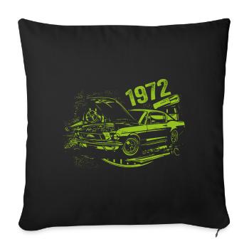 1972 Anniversaire Vintage Modèle 1972 Millésime 1972 - Housse de coussin décorative 45 x 45 cm - noir - Devant