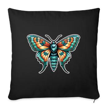 Moth Neo Traditional - Sofa pillowcase 17,3'' x 17,3'' (45 x 45 cm) - black - Front