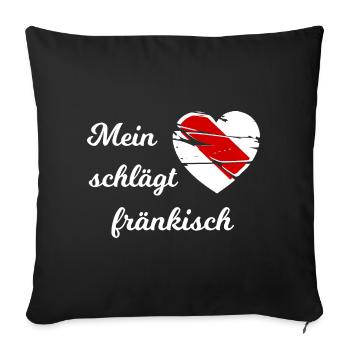 Ich liebe Franken - Sofakissenbezug 45 x 45 cm - Schwarz - Vorne