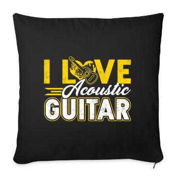 I Love Acoustic Guitar - Sofa pillowcase 17,3'' x 17,3'' (45 x 45 cm) - black - Front