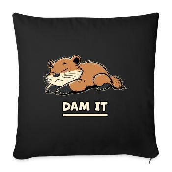 Dam It - Sleepy Beaver - Sofa pillowcase 17,3'' x 17,3'' (45 x 45 cm) - black - Front