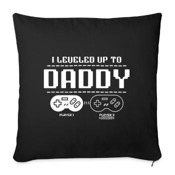Promu papa en 2025 - Housse de coussin décorative 45 x 45 cm - noir - Devant