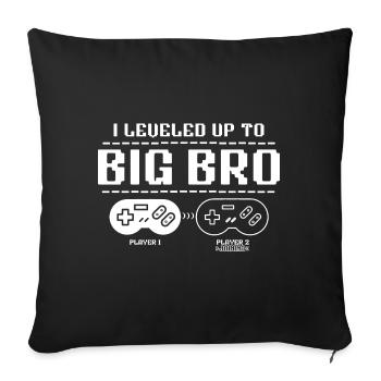 Promu grand frère en 2025 - Housse de coussin décorative 45 x 45 cm - noir - Devant