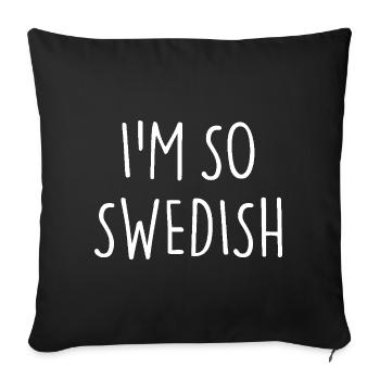 IM SO SWEDISH, Sweden, Sweden - Sofa pillowcase 17,3'' x 17,3'' (45 x 45 cm) - black - Front