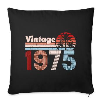 Vintage 1975 Palm Trees Retro Birthday - Sofa pillowcase 17,3'' x 17,3'' (45 x 45 cm) - black - Front