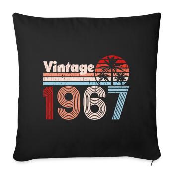 Vintage 1967 Palm Trees Retro Birthday - Sofa pillowcase 17,3'' x 17,3'' (45 x 45 cm) - black - Front