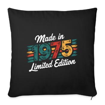 Made In 1975 Limited Edition - 50. Geburtstag - Sofakissenbezug 45 x 45 cm - Schwarz - Vorne