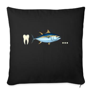 Tuna tooth ... - Sofa pillowcase 17,3'' x 17,3'' (45 x 45 cm) - black - Front