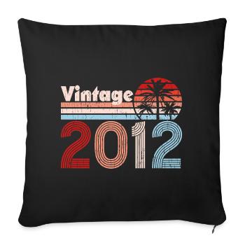 Vintage 2012 Palmen Retro Geburtstag - Sofakissenbezug 45 x 45 cm - Schwarz - Vorne