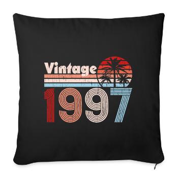 Vintage 1997 Palm Trees Retro Birthday - Sofa pillowcase 17,3'' x 17,3'' (45 x 45 cm) - black - Front