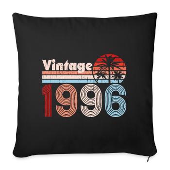 Vintage 1996 Palm Trees Retro Birthday - Sofa pillowcase 17,3'' x 17,3'' (45 x 45 cm) - black - Front
