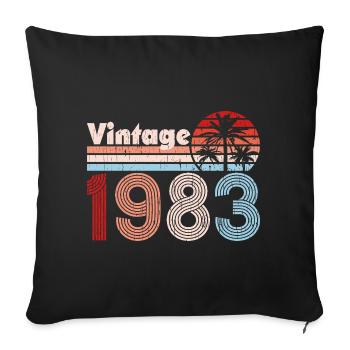 Vintage 1983 Palm Trees Retro Birthday - Sofa pillowcase 17,3'' x 17,3'' (45 x 45 cm) - black - Front