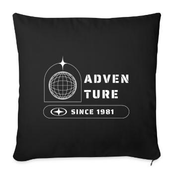 Adventure Explorer Travel 1981 - Sofa pillowcase 17,3'' x 17,3'' (45 x 45 cm) - black - Front