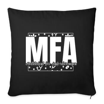 Arzthelferin Multitalent MFA - Sofakissenbezug 45 x 45 cm - Schwarz - Vorne