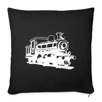Locomotive Drawing - Sofa pillowcase 17,3'' x 17,3'' (45 x 45 cm) - black - Front