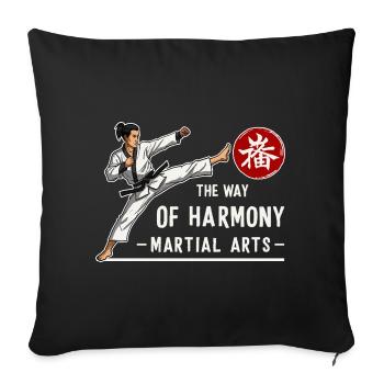 Art martial - Housse de coussin décorative 45 x 45 cm - noir - Devant
