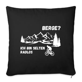 Mountains? No problem for me biker - Sofa pillowcase 17,3'' x 17,3'' (45 x 45 cm) - black - Front