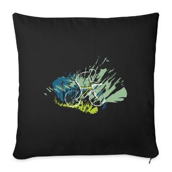 Rickel's Design: Cyclists 2025 - Sofa pillowcase 17,3'' x 17,3'' (45 x 45 cm) - black - Front