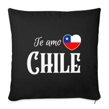 J’aime le Chili, fierté chilienne - Housse de coussin décorative 45 x 45 cm - noir - Devant