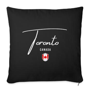 Toronto Canada, minimalist sleek design - Sofa pillowcase 17,3'' x 17,3'' (45 x 45 cm) - black - Front