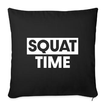 Squat Time - Sofa pillowcase 17,3'' x 17,3'' (45 x 45 cm) - black - Front