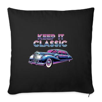 Vintage Limousine Neon Design - Sofa pillowcase 17,3'' x 17,3'' (45 x 45 cm) - black - Front