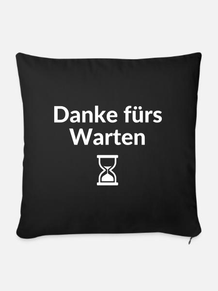 Thanks for waiting Hourglass Delay Unpunctual - Sofa pillowcase 17,3'' x 17,3'' (45 x 45 cm) - black