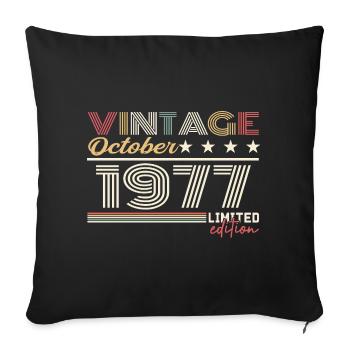 Octobre 1977 rétro anniversaire 1977 Octobre 1977  - Housse de coussin décorative 45 x 45 cm - noir - Devant
