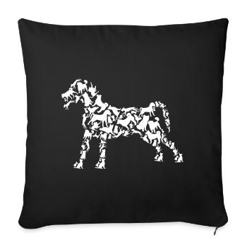 Dog Drawing - Sofa pillowcase 17,3'' x 17,3'' (45 x 45 cm) - black - Front