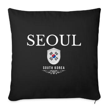 Séoul, Corée du Sud, j’adore Séoul - Housse de coussin décorative 45 x 45 cm - noir - Devant