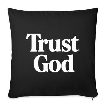 Confiance Dieu Jésus Chrétiens Foi - Housse de coussin décorative 45 x 45 cm - noir - Devant