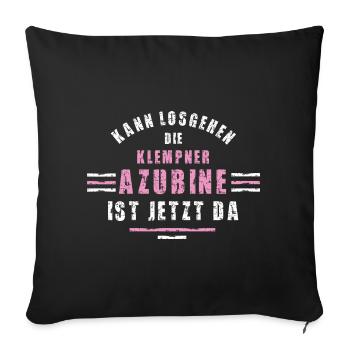 Formation des stagiaires en plomberie Apprentissage Plombier - Housse de coussin décorative 45 x 45 cm - noir - Devant